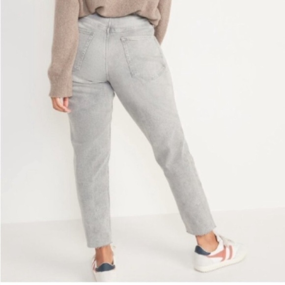 Old Navy Curvy High-Waisted Button-Fly O.G.‎ Straight Cut-Off Jeans Size 2 gray - Picture 5 of 14